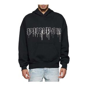 Purple Brand Hoodie Heavyweight Fleece PO Mens Black P401